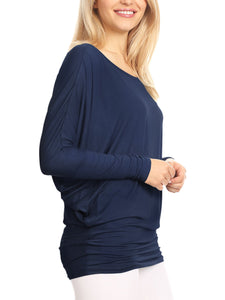 WT826 Womens Batwing Long Sleeve Top