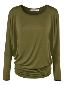 WT826 Womens Batwing Long Sleeve Top
