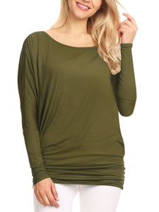 WT826 Womens Batwing Long Sleeve Top