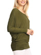 WT826 Womens Batwing Long Sleeve Top