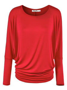 WT826 Womens Batwing Long Sleeve Top