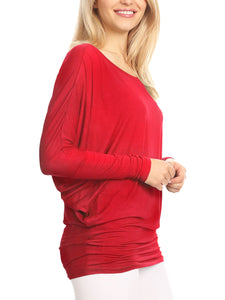 WT826 Womens Batwing Long Sleeve Top