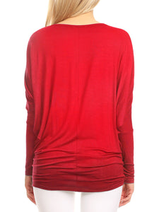 WT826 Womens Batwing Long Sleeve Top