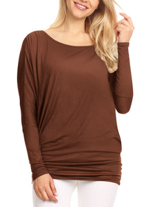 WT826 Womens Batwing Long Sleeve Top