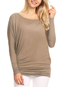 WT826 Womens Batwing Long Sleeve Top