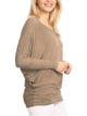 WT826 Womens Batwing Long Sleeve Top