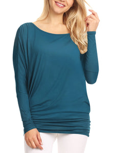 WT826 Womens Batwing Long Sleeve Top