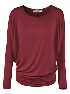 WT826 Womens Batwing Long Sleeve Top