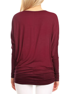 WT826 Womens Batwing Long Sleeve Top